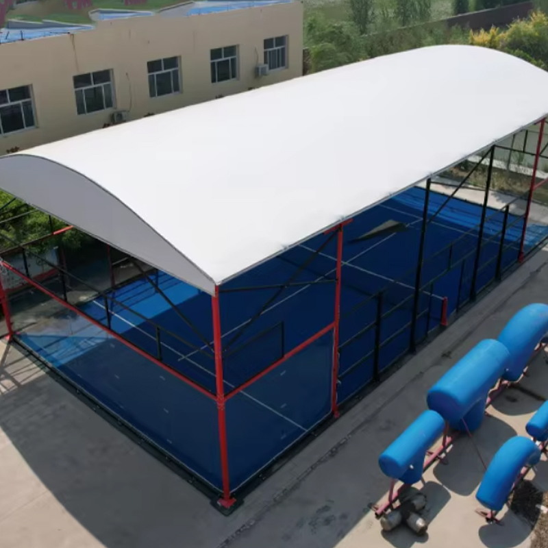 Teto de quadra em padel premium resistente ao vento com aço galvanizado a quente